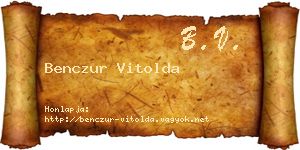 Benczur Vitolda névjegykártya